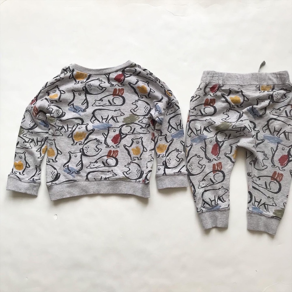 NEXT animal print sweatshirt/ jogger set VGUC 9-12 months - Picture 6 of 6